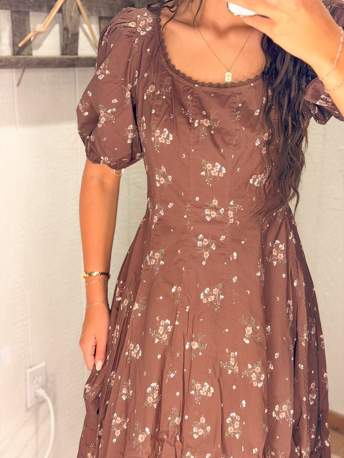 Scoop Neck Floral Maxi Dress